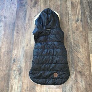 American Kennel Club fleece lined quilted hooded dog coat size L